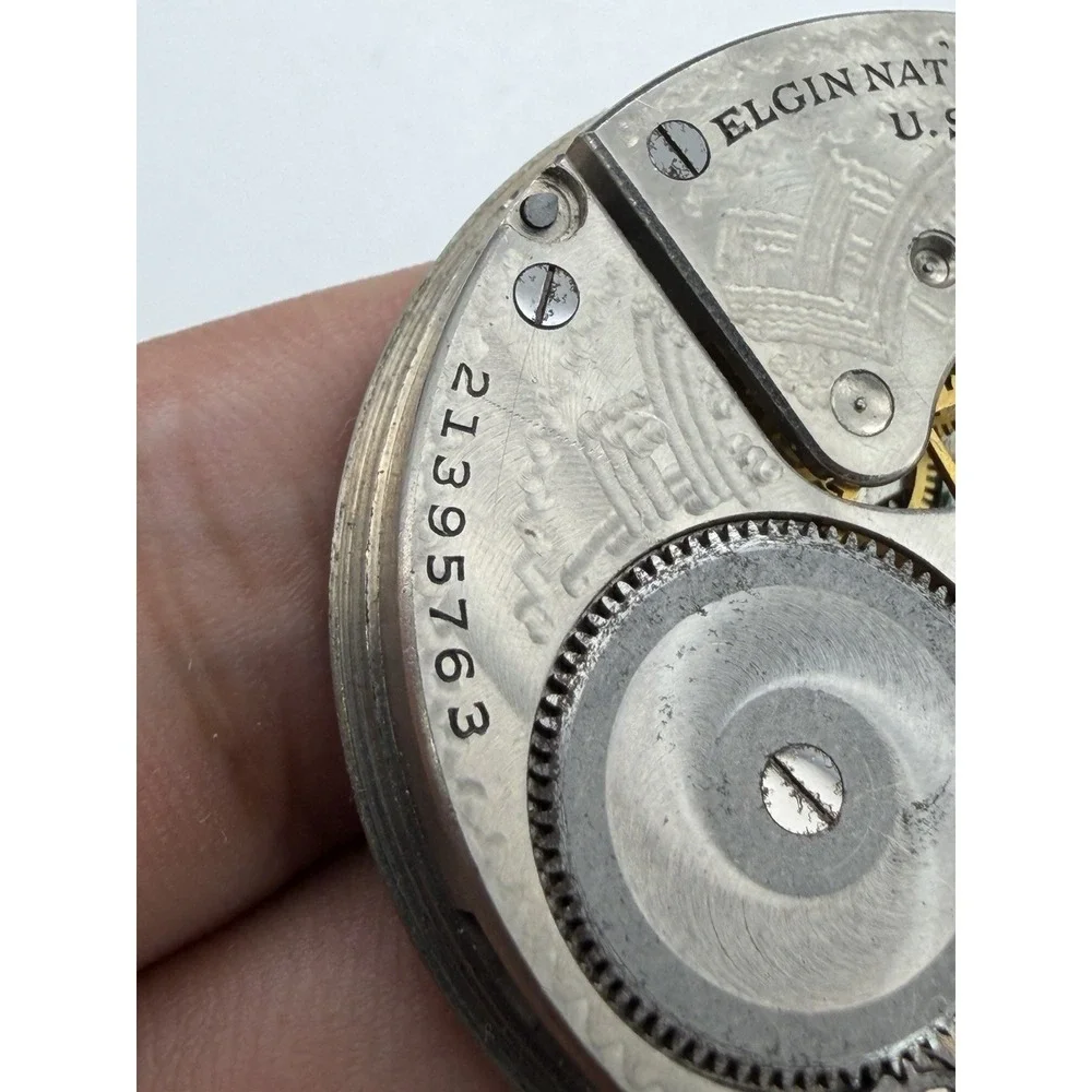 Vintage 1920s Elgin Pocket Watch Movement Only
